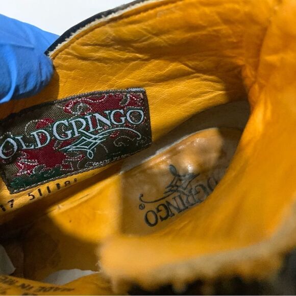 Old Gringo Mini Belinda Stud Cowboy Western Heeled Black Leather Bootie Boots - Picture 14 of 16